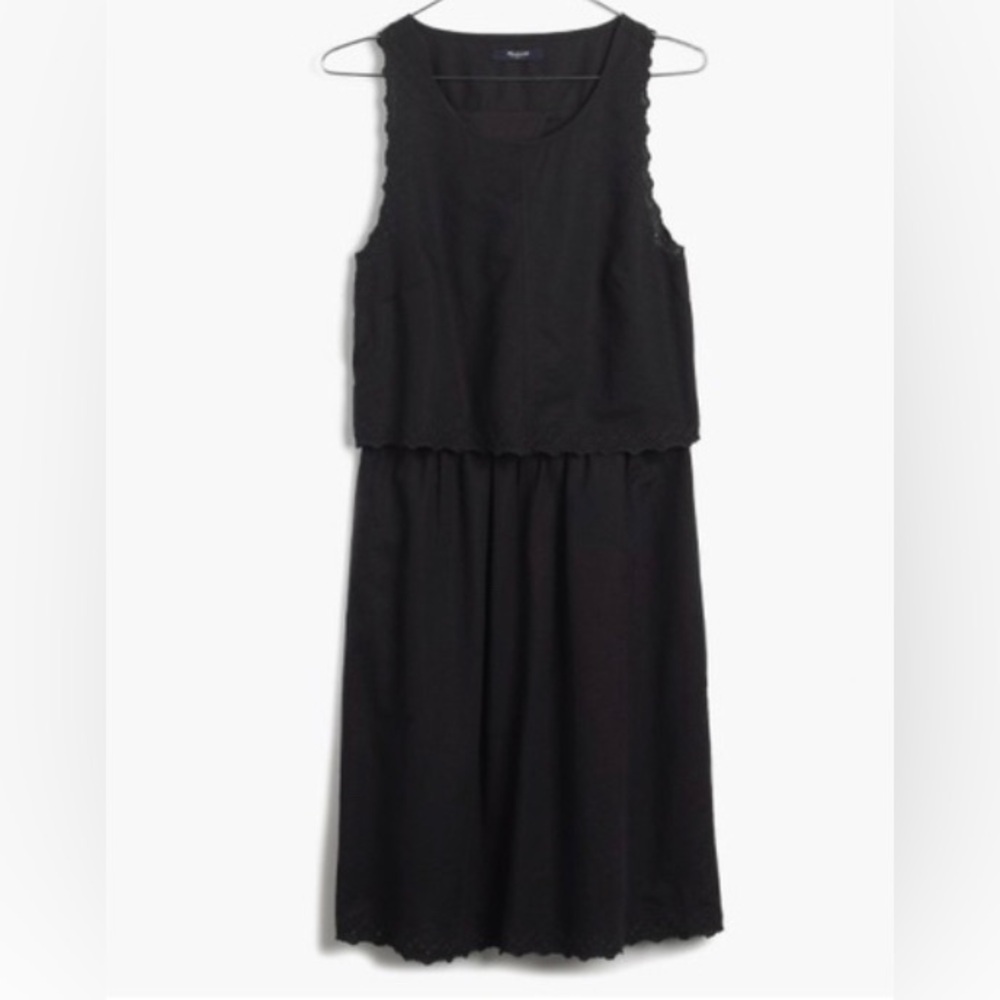 Madewell Eyelet Open Back Overlay Linen/Cotton Dress